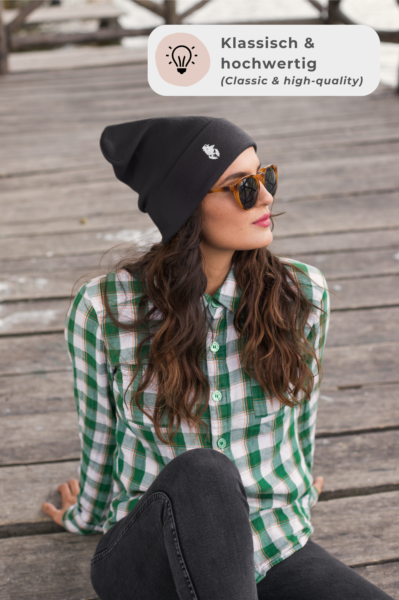 Strickmütze Unisex mit Stickerei | Warme Winter Beanie, Streetwear & Outdoor Mütze, Perfektes Geschenk